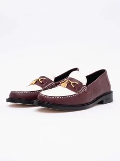 Vinny's Lux Mocassin Snaffle Loafer Crust Leather Burgundy/White