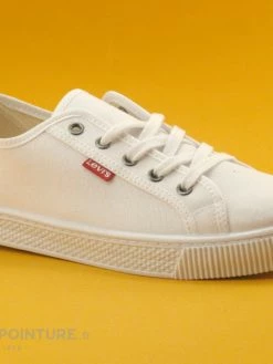 Levi's Levis MALIBU BEACH Brilliant White - Basket Toile Blanche