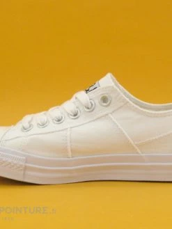 B Et M Banana Moon - RATISSE Blanc - Basket Femme Toile Blanche -Eat Dust shop cd24607c73b9e66c561f35ea11d5d5ef a293201 178863