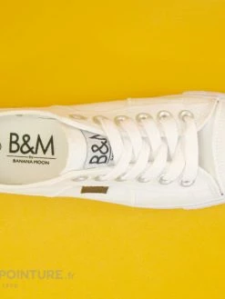 B Et M Banana Moon - RATISSE Blanc - Basket Femme Toile Blanche -Eat Dust shop cd24607c73b9e66c561f35ea11d5d5ef a293201 178865