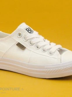 B Et M Banana Moon - RATISSE Blanc - Basket Femme Toile Blanche -Eat Dust shop cd24607c73b9e66c561f35ea11d5d5ef a293201 178869