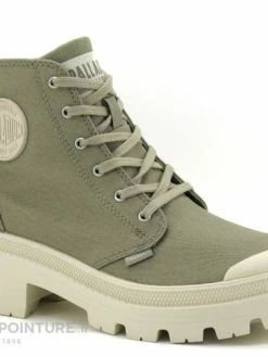Palladium PALLABASE Twill Dune - 96907-297- M - Chaussure Montante Kaki