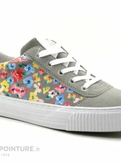 Mustang Shoes Mustang 1420-302-22 Gris Clair - Fleuri - Basket Mode Femme